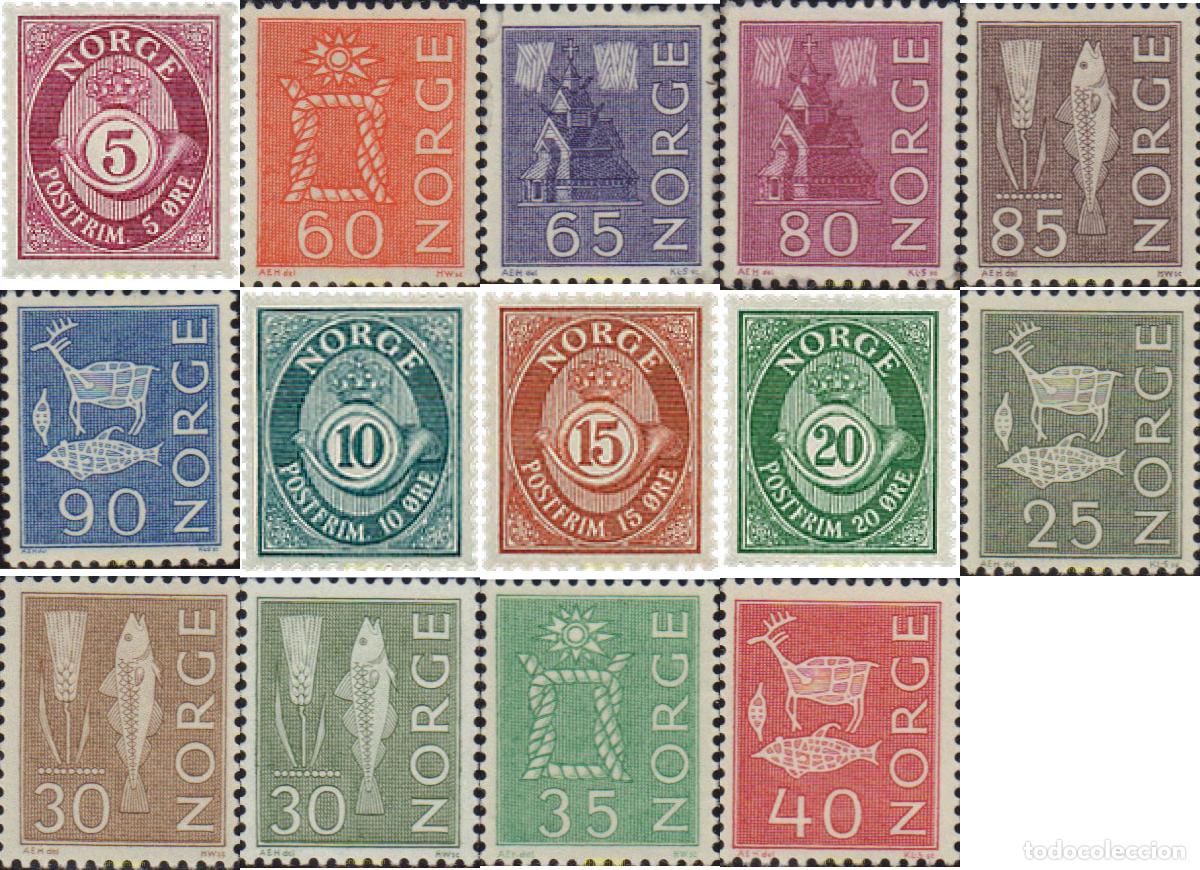 Sellos: 672785 HINGED NORUEGA 1962 CIFRA