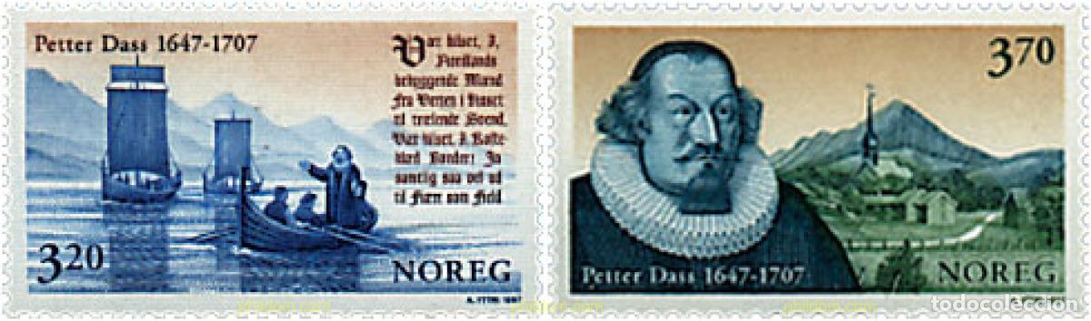 Sellos: 51113 MNH NORUEGA 1997 350 ANIVERSARIO DEL PASTOR Y POETA PETTER DASS (1647-1707)