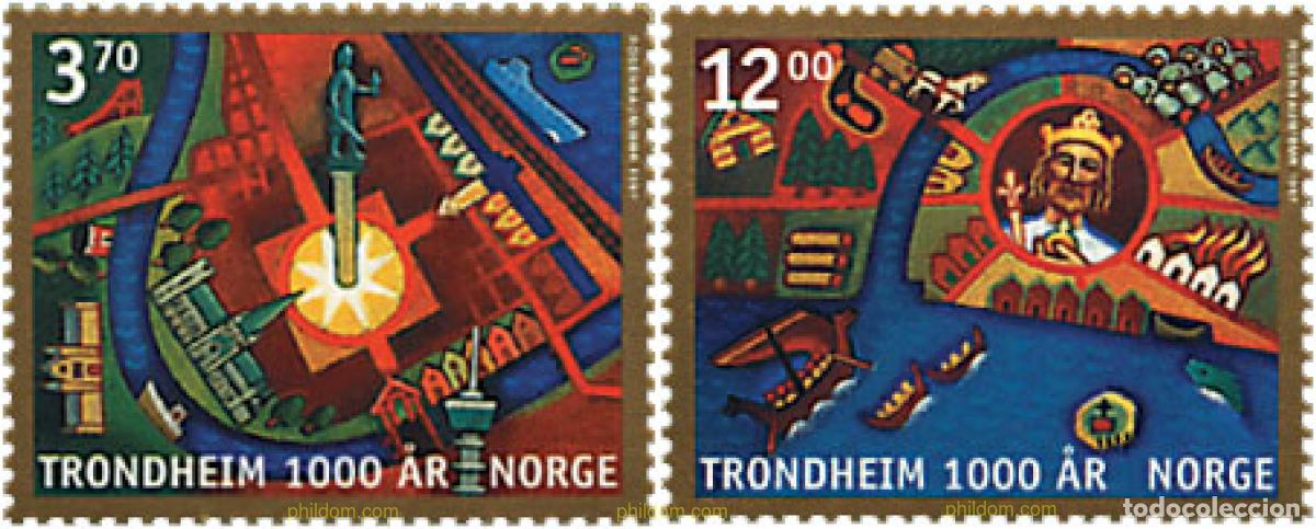Sellos: 56753 MNH NORUEGA 1997 MILENIO DE LA CIUDAD DE TRONDHEIM