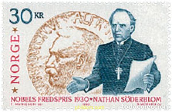 Sellos: 101691 MNH NORUEGA 1990 60 ANIV. DE LA ENTREGA DEL PREMIO NOBLE DE LA PAZ A NATHAN S&Ouml;DERBLOM