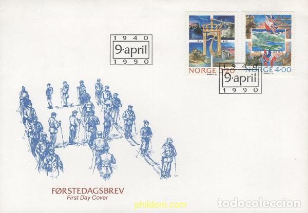 Sellos: 407327 MNH NORUEGA 1990 50 ANIVERSARIO DE LA OCUPACION NAZI DE NORUEGA