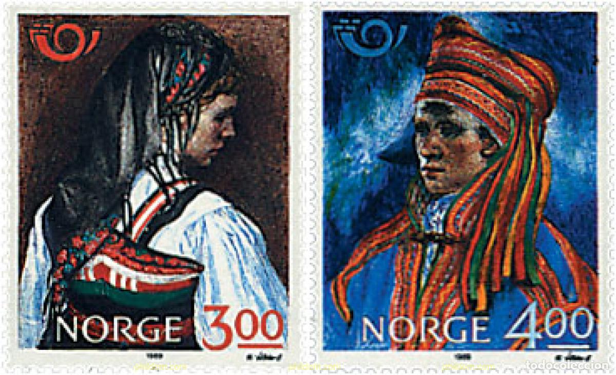 Sellos: 37101 MNH NORUEGA 1989 NORDEN 89. VESTIDOS DE LOS PAISES NORDICOS