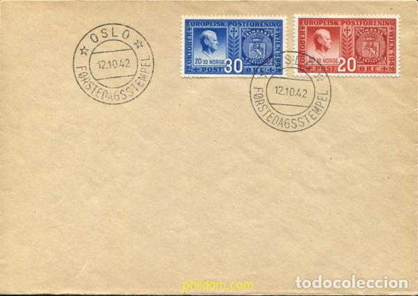 Sellos: 412083 MNH NORUEGA 1943 CONGRESO POSTAL EUROPEO EN VIENA