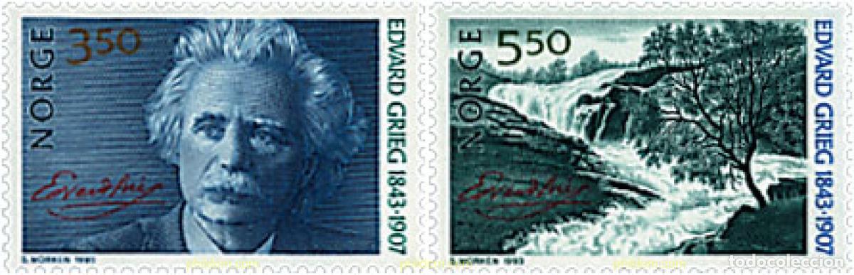 Sellos: 37106 MNH NORUEGA 1993 150 ANIVERSARIO DEL NACIMIENTO DE EDVARD GRIEG
