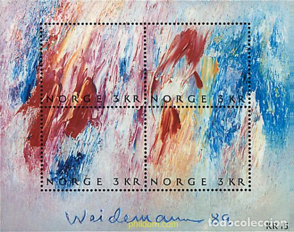 Sellos: 37104 MNH NORUEGA 1989 DIA DEL SELLO. ARTE CONTEMPORANEO