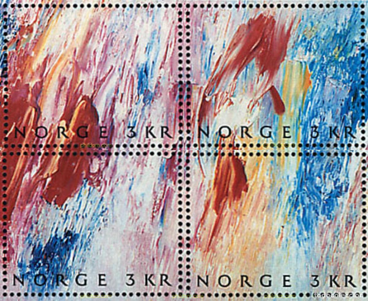 Sellos: 101683 MNH NORUEGA 1989 DIA DEL SELLO. ARTE CONTEMPORANEO
