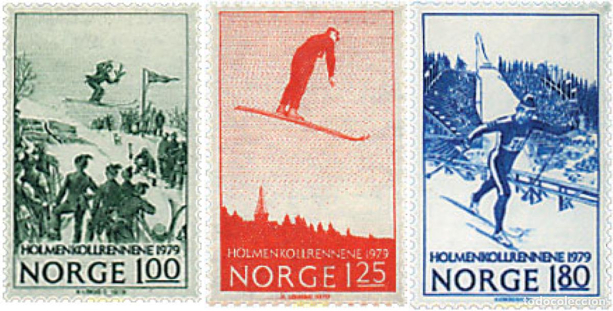 Sellos: 68387 MNH NORUEGA 1979 CENTENARIO DE LA COMPETICION DE ESQUI EN HUSEBY Y EN HOLMENKOLLEN
