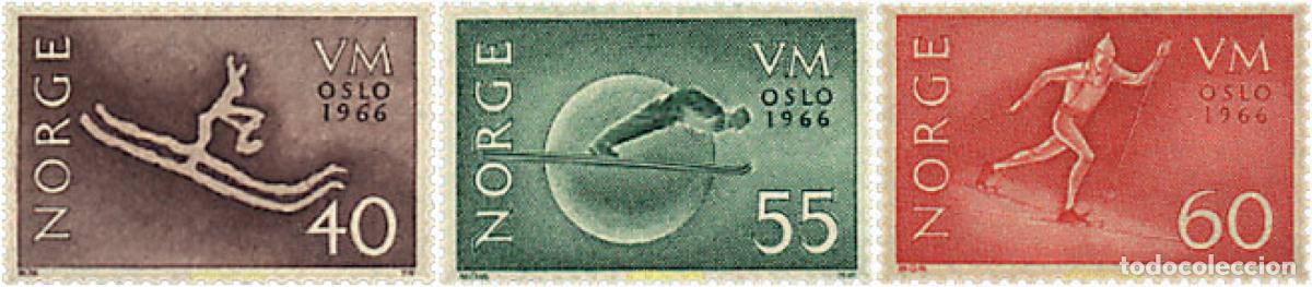 Sellos: 231995 HINGED NORUEGA 1966 CAMPEONATOS DEL MUNDO DE ESQUI EN HOLMENKOLLEN