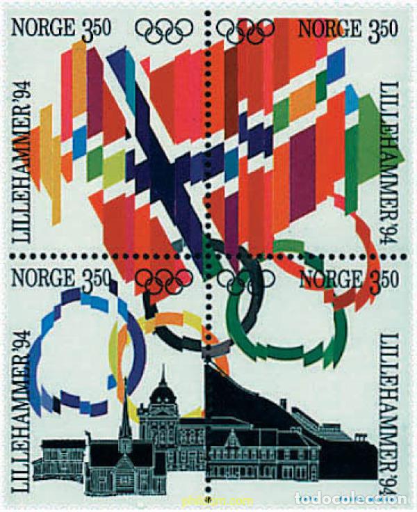 Sellos: 1366 MNH NORUEGA 1994 17 JUEGOS OLIMPICOS INVIERNO LILLEHAMMER 1994
