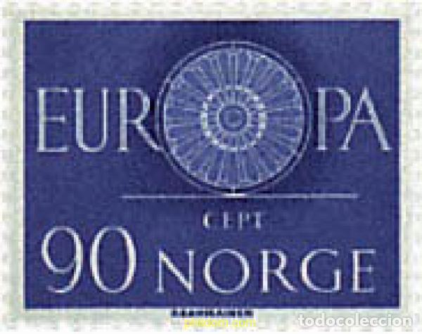 Sellos: 62049 MNH NORUEGA 1960 EUROPA CEPT. RUEDA CON 19 RADIOS