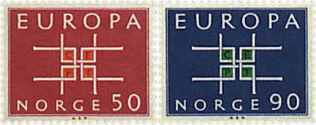 Sellos: 62087 MNH NORUEGA 1963 EUROPA CEPT. SIGLAS CEPT
