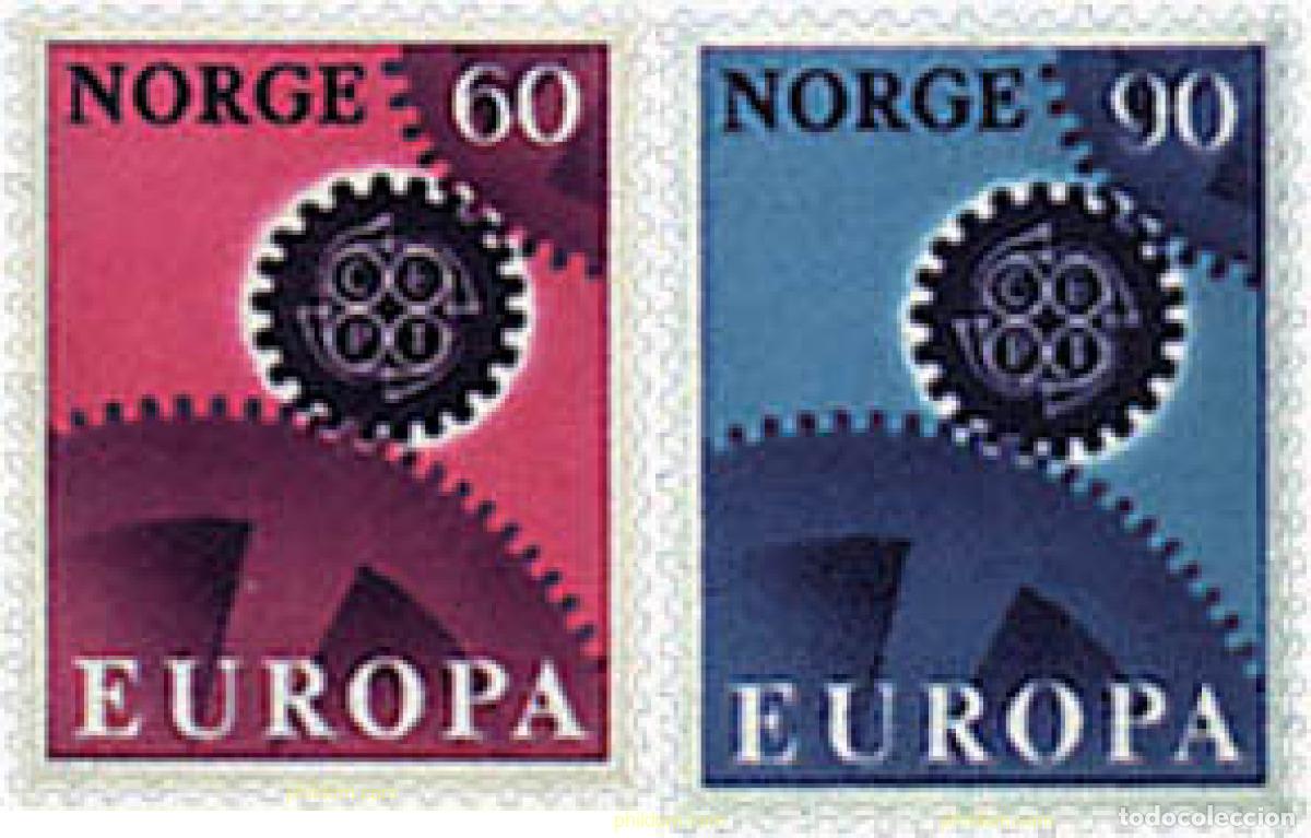 Sellos: 62127 MNH NORUEGA 1967 EUROPA CEPT. ENGRANAJES