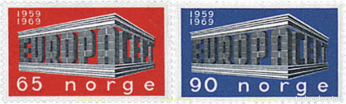 Sellos: 62181 MNH NORUEGA 1969 EUROPA CEPT. 10 ANIVERSARIO DE LA CEPT