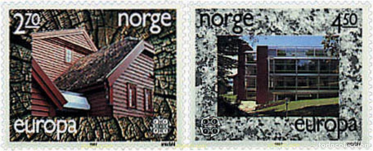 Sellos: 62673 MNH NORUEGA 1987 EUROPA CEPT. ARQUITECTURA MODERNA