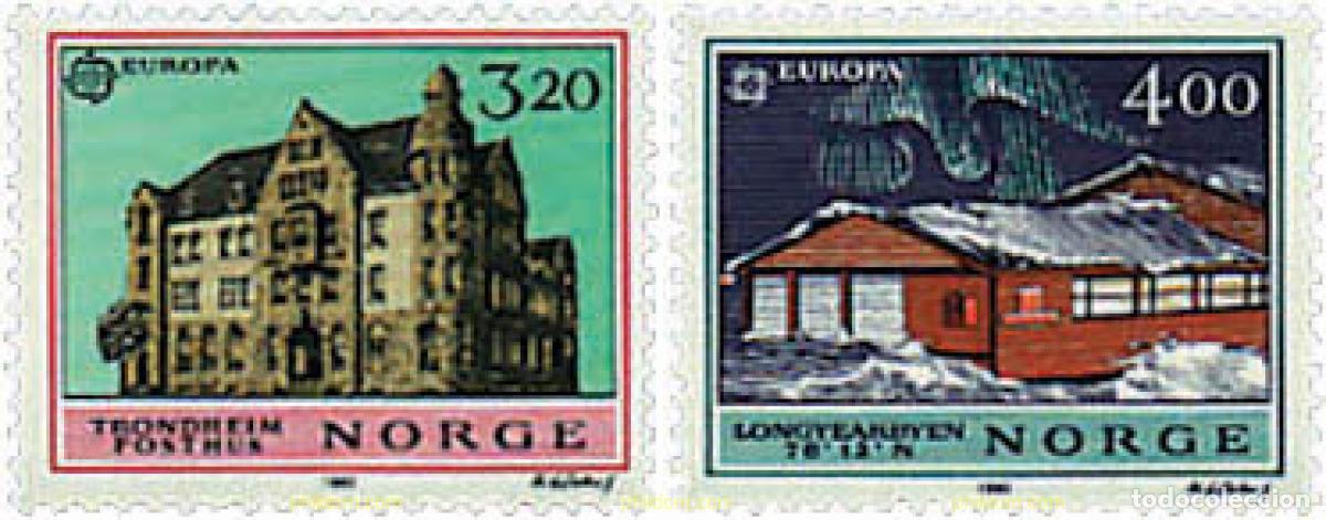 Sellos: 62781 MNH NORUEGA 1990 EUROPA CEPT. OFICINAS POSTALES