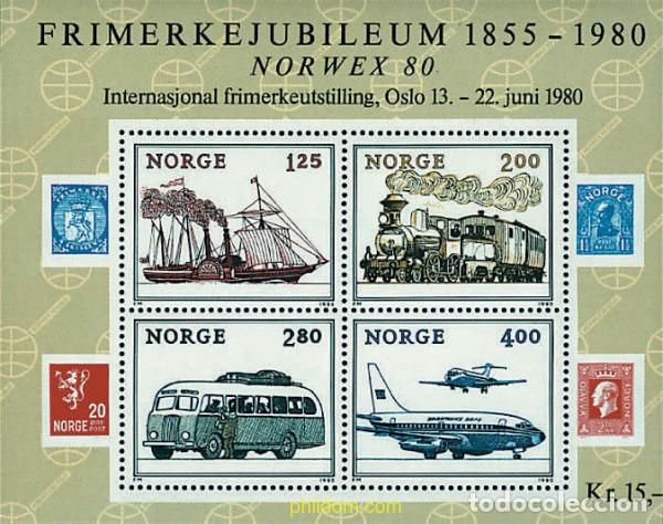 Sellos: 56749 MNH NORUEGA 1980 NORWEX 80. EXPSICION FILATELICA INTERNACIONAL