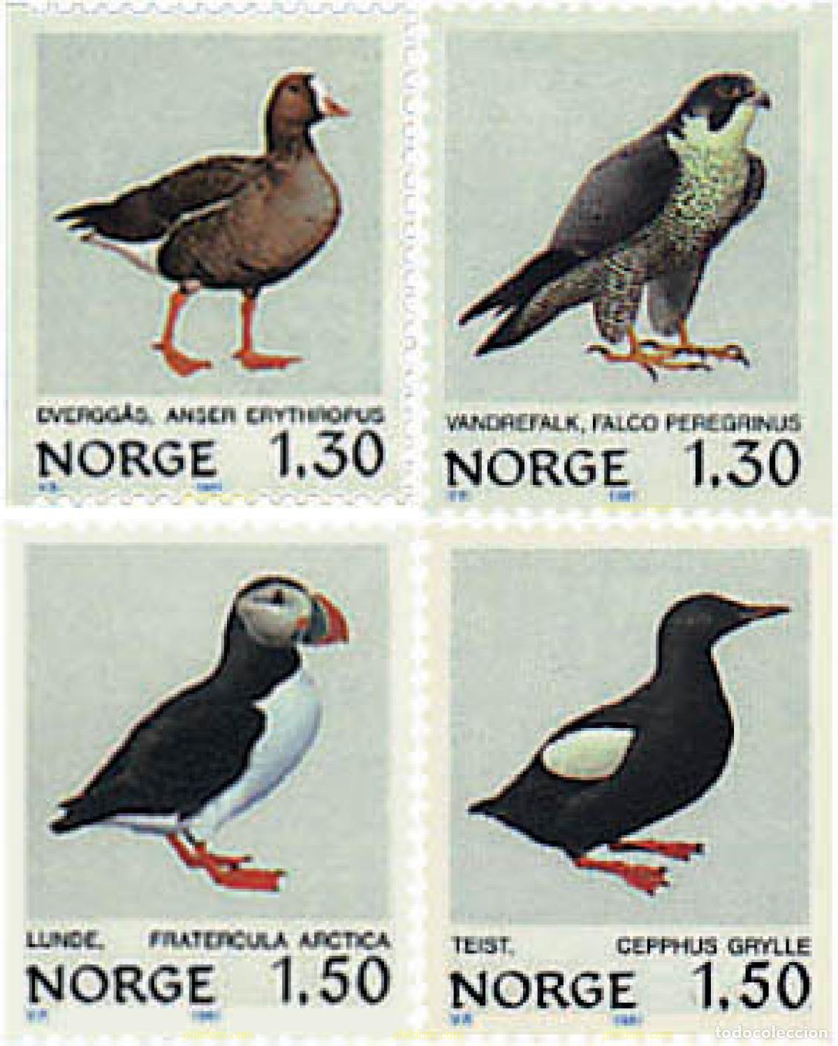 Sellos: 68391 MNH NORUEGA 1981 AVES