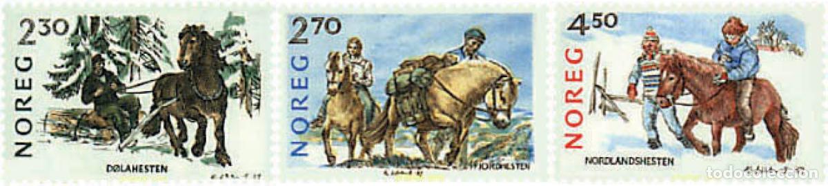 Sellos: 68408 MNH NORUEGA 1987 RAZAS DE CABALLOS NORUEGOS