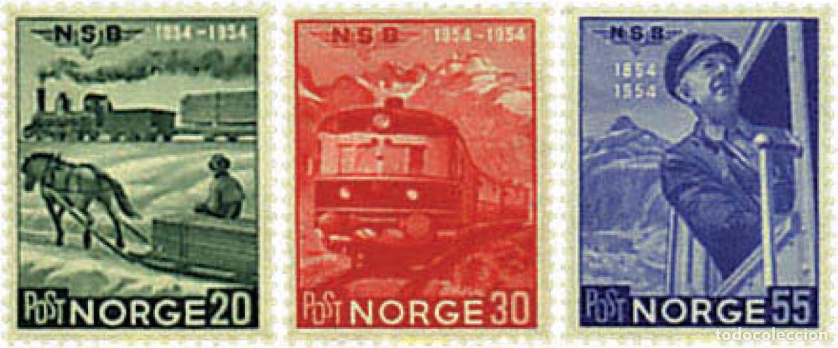 Selos: 60832 MNH NORUEGA 1954 CENTENARIO DEL FERROCARRIL NORUEGO