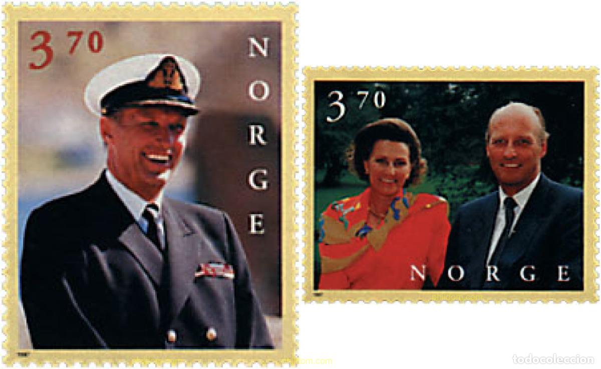 Sellos: 30788 MNH NORUEGA 1997 60 ANIVERSARIO DEL REY HARALD V Y LA REINA SONIA