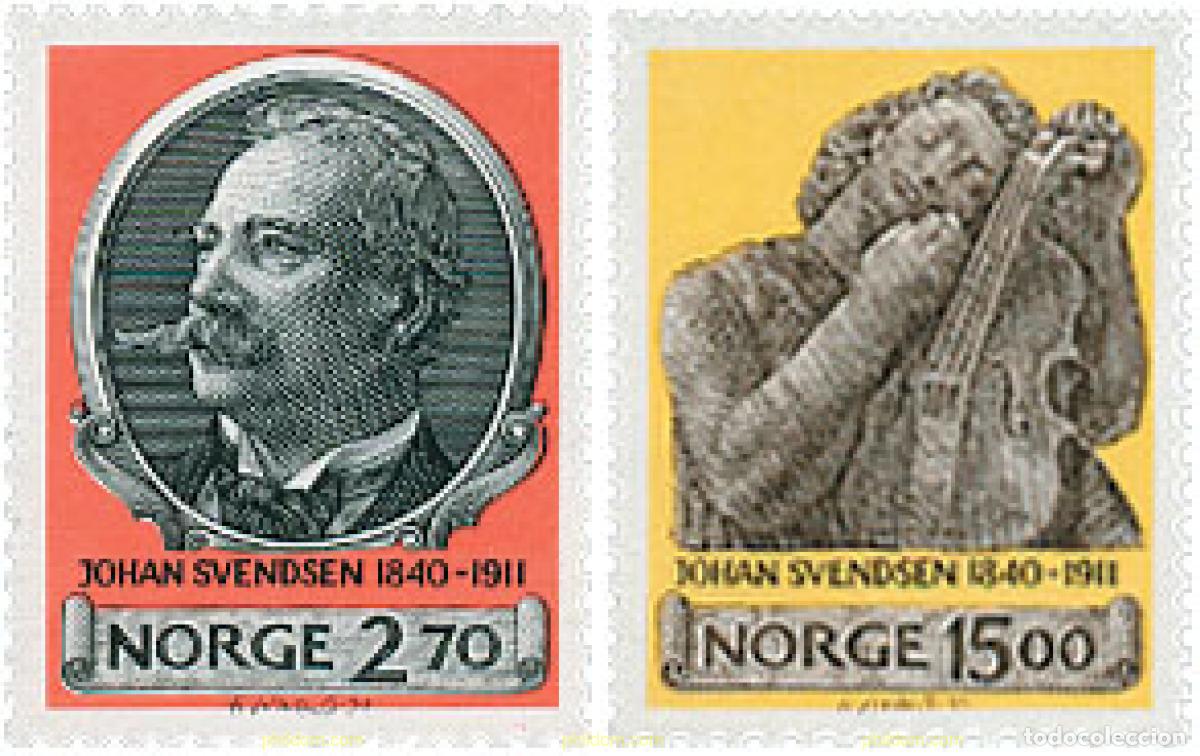 Sellos: 101687 MNH NORUEGA 1990 6 CENTENARIO DE EL NACIMIENTO DE JOHAN SVENDSEN