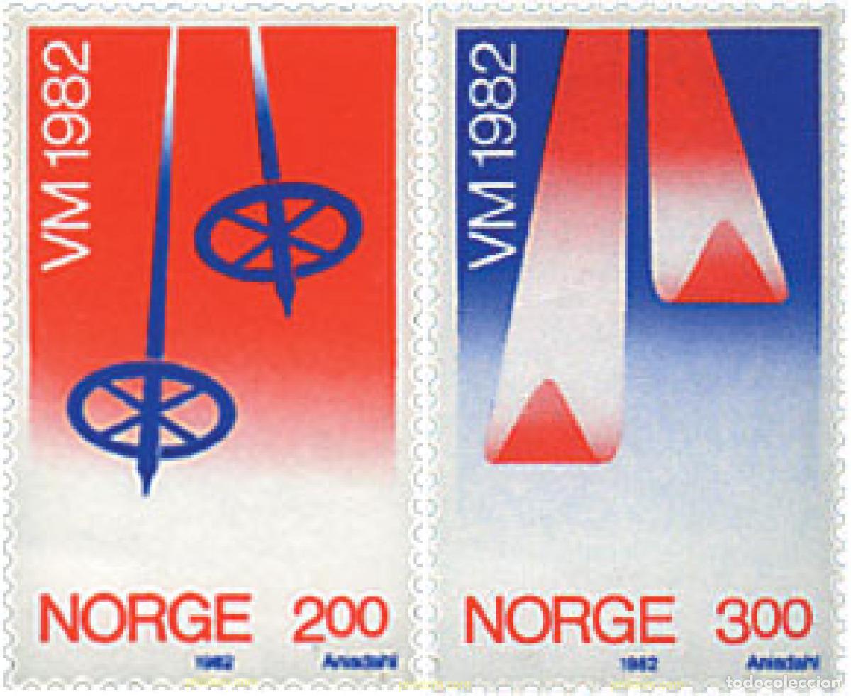 Sellos: 68395 MNH NORUEGA 1982 CAMPEONATOS DEL MUNDO DE ESQUI NORDICO