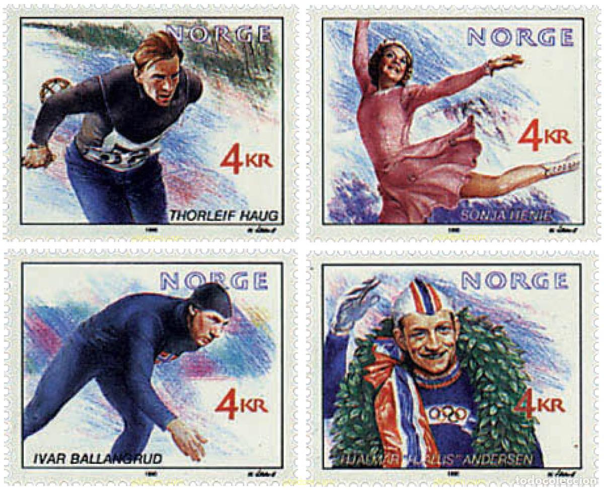 Sellos: 101690 MNH NORUEGA 1990 17 JUEGOS OLIMPICOS INVIERNO LILLEHAMMER 1994
