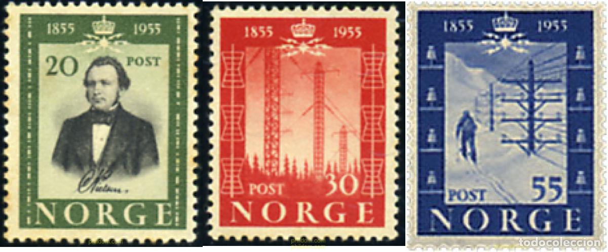 Stamps: 67948 MNH NORUEGA 1954 CENTENARIO DE LA PRIMERA LINEA TELEGRAFICA NORUEGA