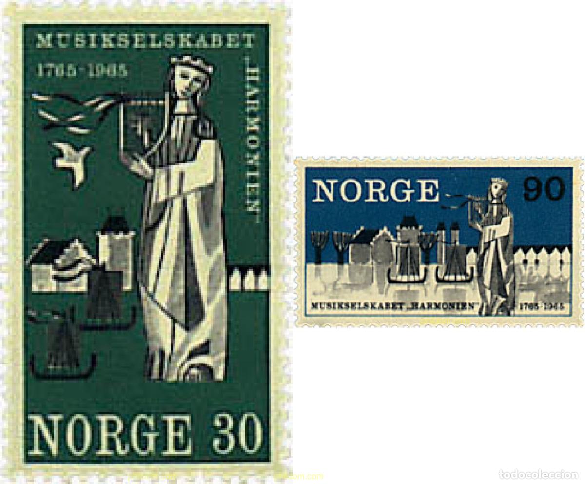 Sellos: 33603 MNH NORUEGA 1965 BICENTENARIO DE LA SOCIEDAD MUSICAL HARMONIA