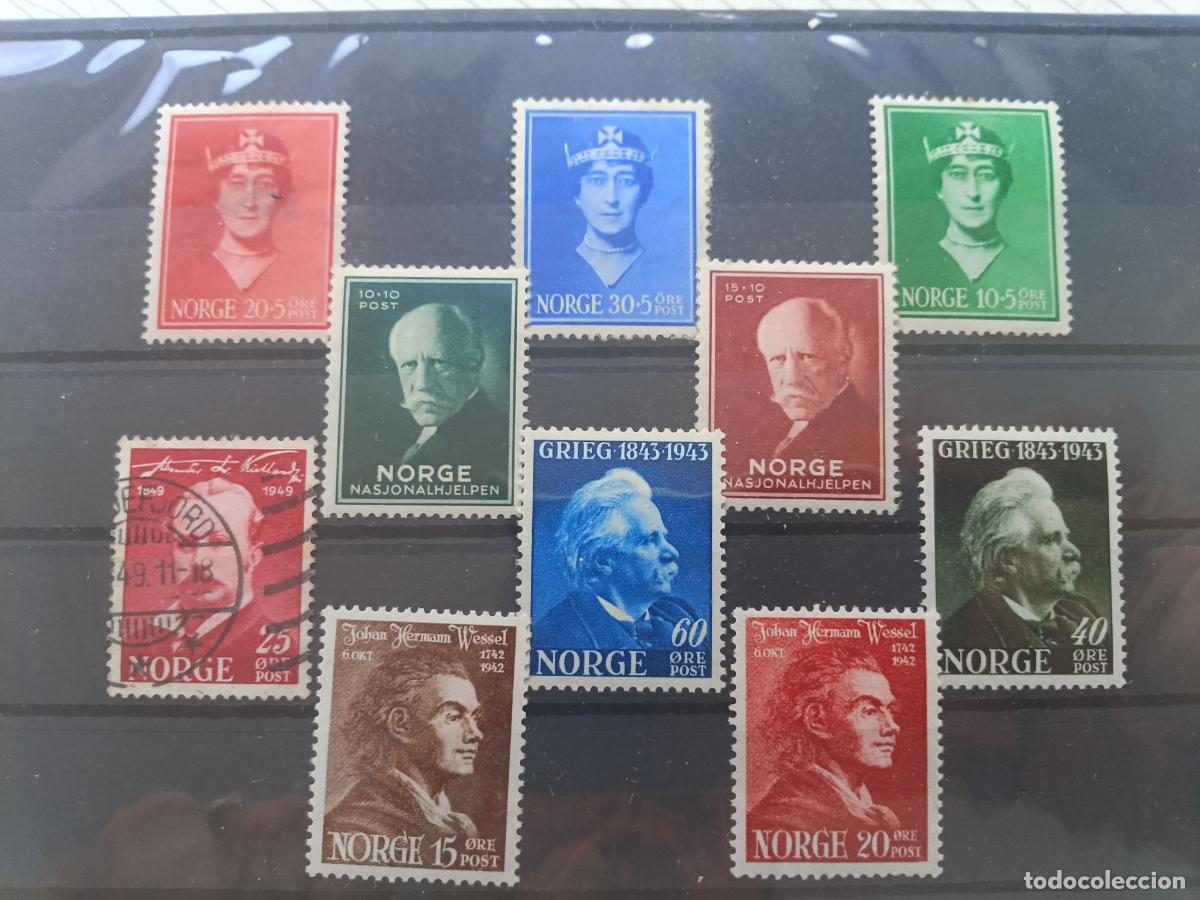 Briefmarken: Noruega. 10 sellos antiguos
