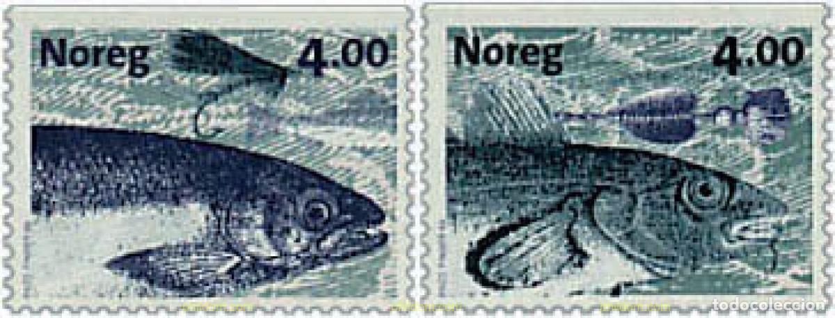 Sellos: 37879 MNH NORUEGA 1999 PECES Y ANZUELOS