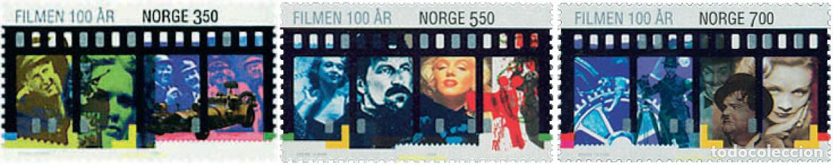 Sellos: 45341 MNH NORUEGA 1996 100 ANIVERSARIO DEL CINE