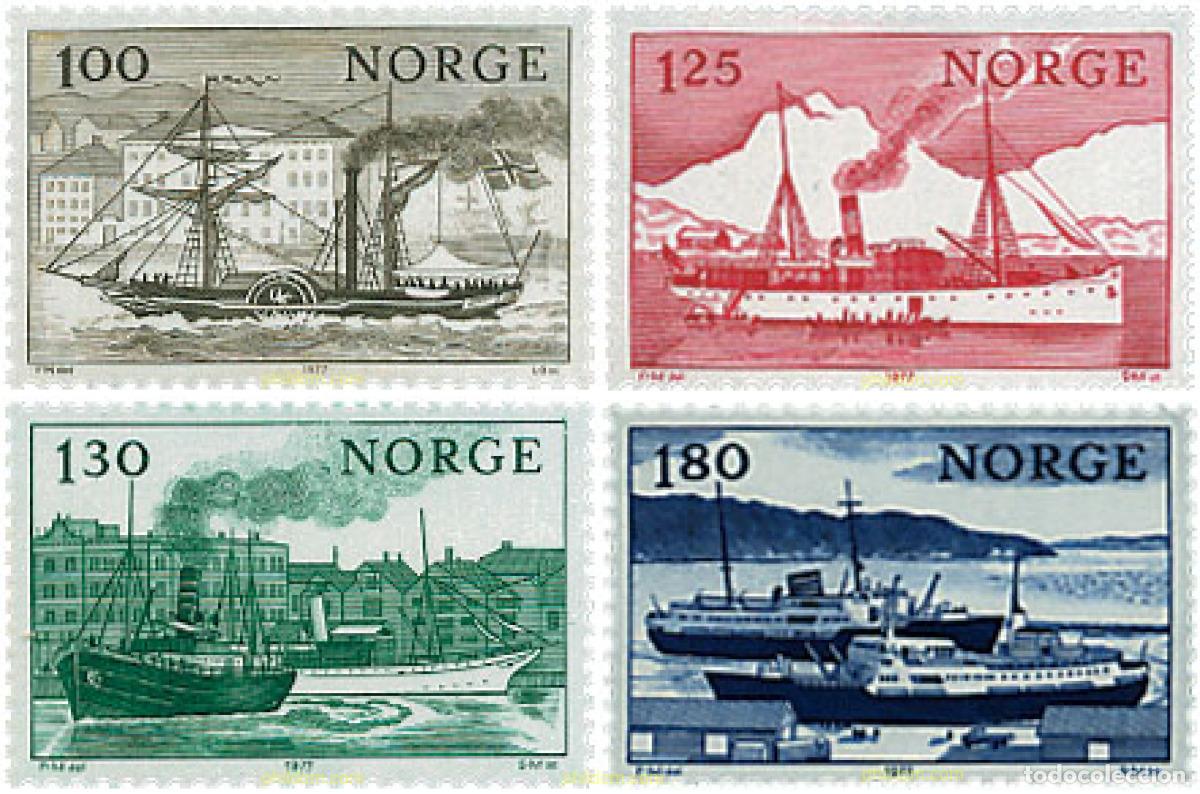 Sellos: 45285 MNH NORUEGA 1977 SERVICIO DE COSTAS NORUEGO