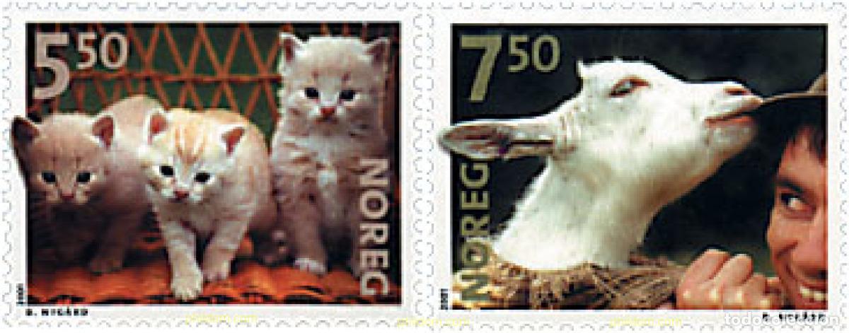 Sellos: 79910 MNH NORUEGA 2001 ANIMALES DOMESTICOS