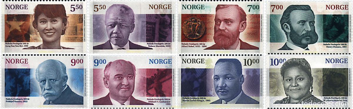 Selos: 87178 MNH NORUEGA 2001 CENTENARIO DE LOS PREMIOS NOBEL