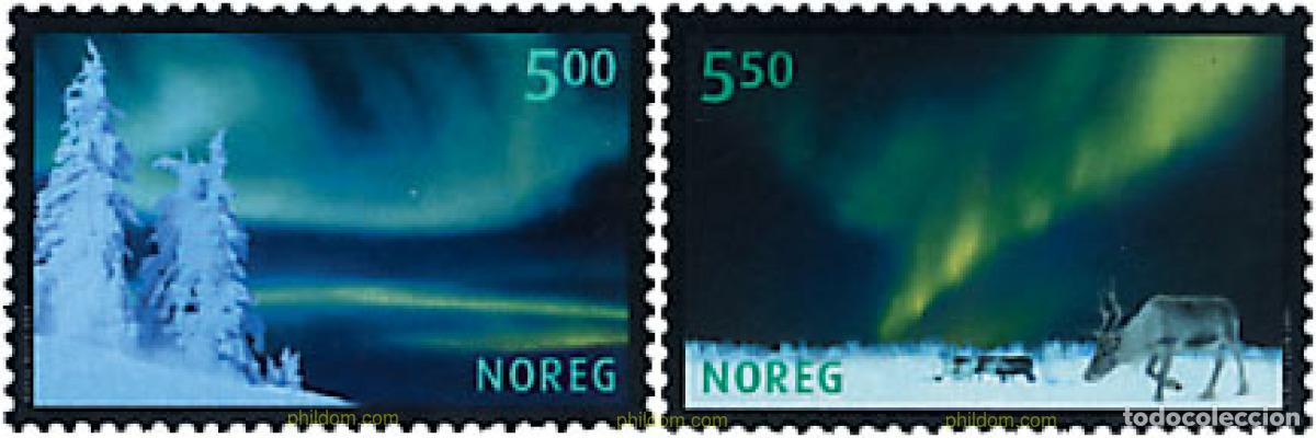 Sellos: 87180 MNH NORUEGA 2001 LUCES DEL NORTE. AURORA BOREAL