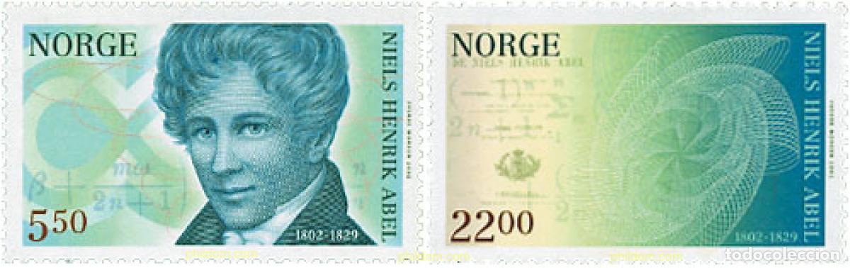Selos: 99153 MNH NORUEGA 2002 200 ANIVERSARIO DEL NACIMIENTO DE NIELS HENRIK ABEL