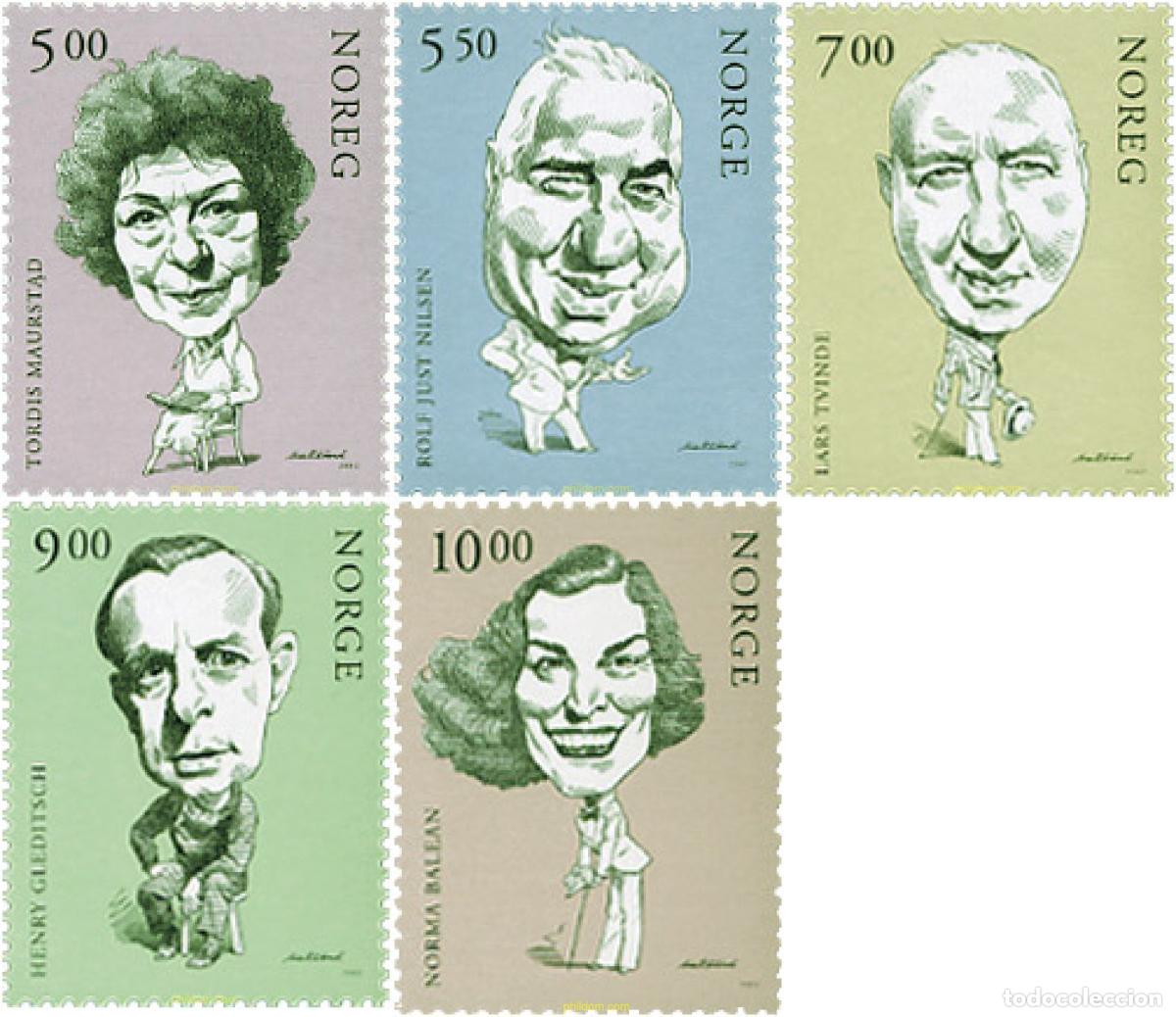 Sellos: 99149 MNH NORUEGA 2002 CARICATURAS DE ACTORES