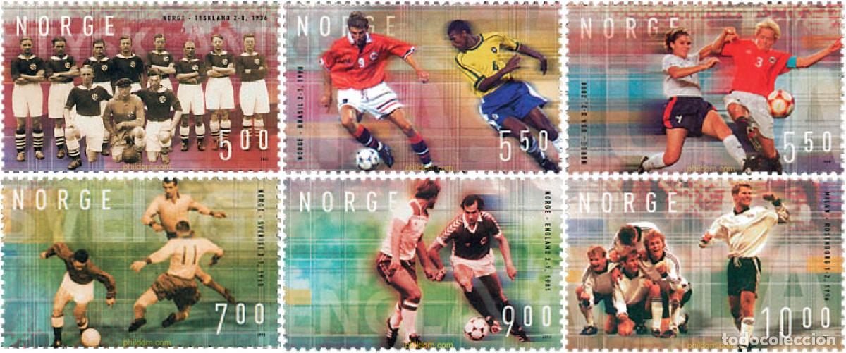 Sellos: 101695 MNH NORUEGA 2002 CENTENARIO DE LA ASOCIACION NORUEGA DE FUTBOL