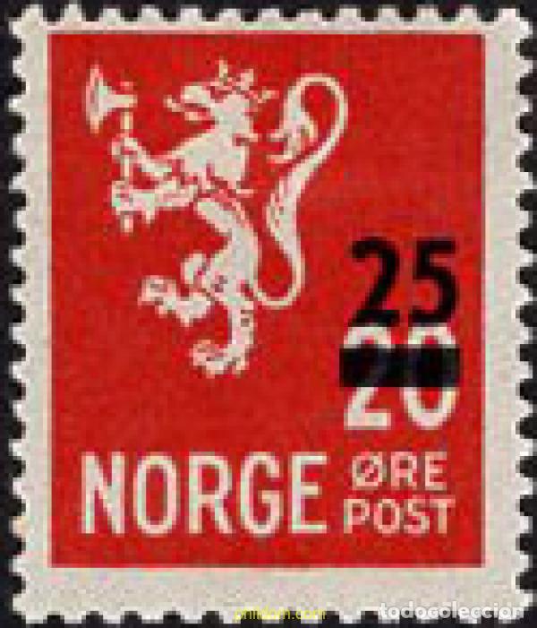 Francobolli: 672752 HINGED NORUEGA 1949 LEON HERALDICO