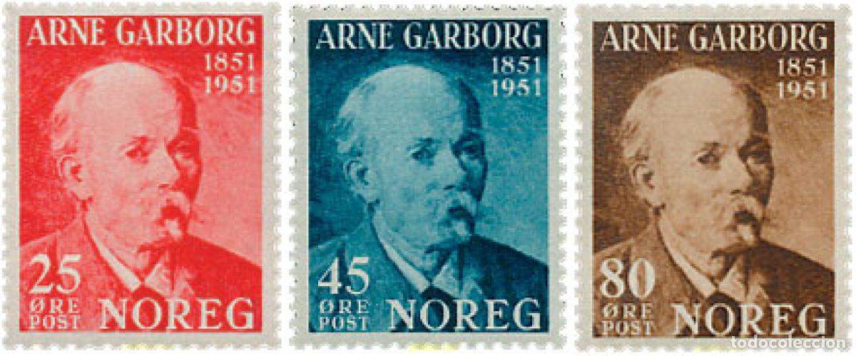 Francobolli: 101930 MNH NORUEGA 1951 CENTENARIO DEL NACIMIENTO DE ARNE GARBORG
