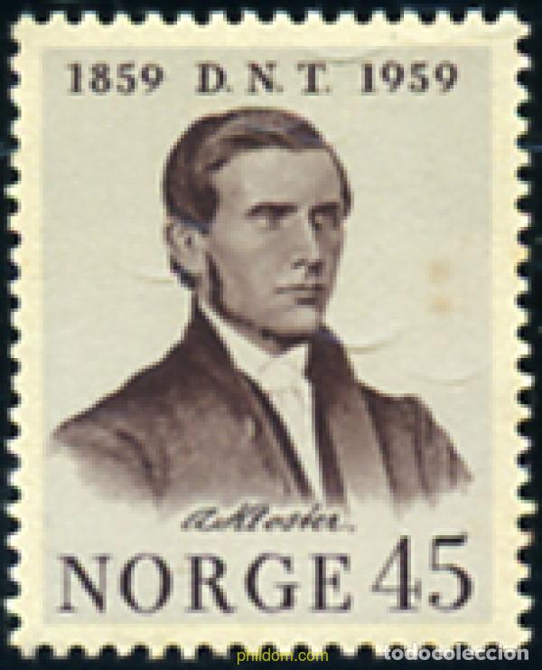Sellos: 101998 MNH NORUEGA 1959 CENTENARIO DE LA ASOCIACION NORUEGA DE TEMPLANZA