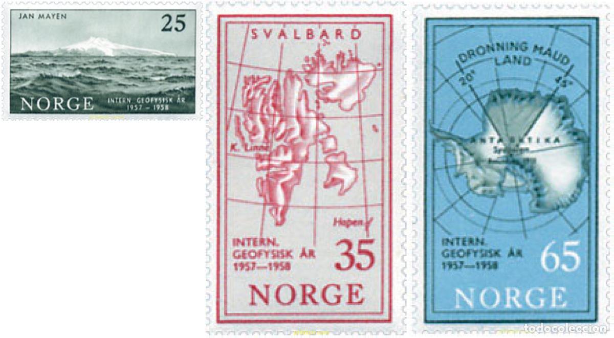 Sellos: 101978 MNH NORUEGA 1957 A&Ntilde;O GEOFISICO INTERNACIONAL.