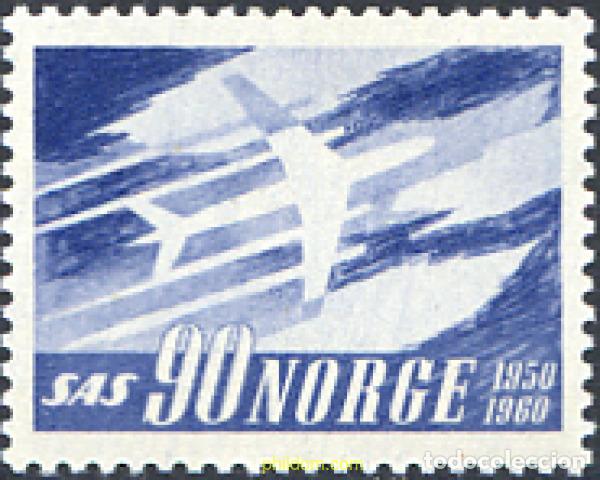 Sellos: 102007 MNH NORUEGA 1961 10 ANIVERSARIO DE LA SCANDINAVIAN AIRLINES SYSTEM