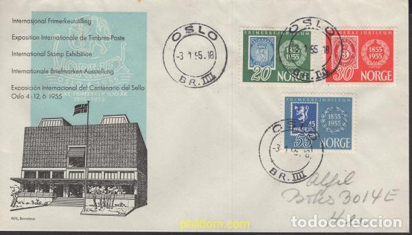 Sellos: 660511 MNH NORUEGA 1955 CENTENARIO DEL SELLO