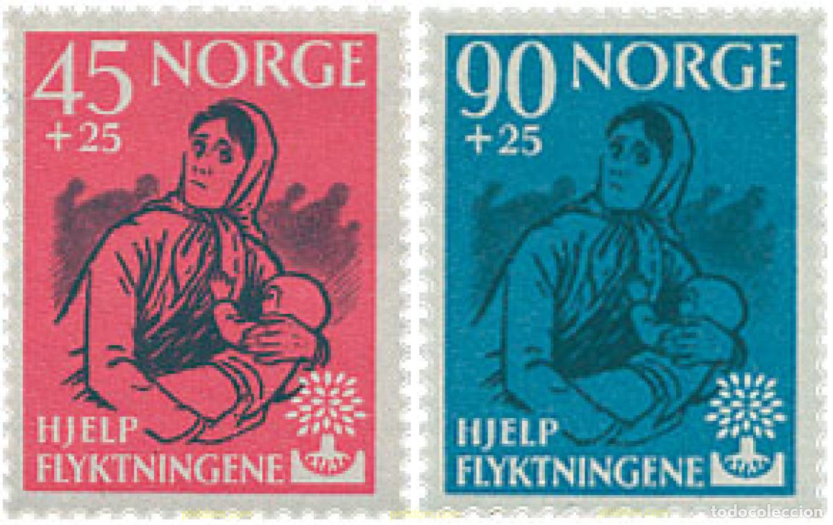 Sellos: 102001 MNH NORUEGA 1960 A&Ntilde;O MUNDIAL DEL REFUGIADO