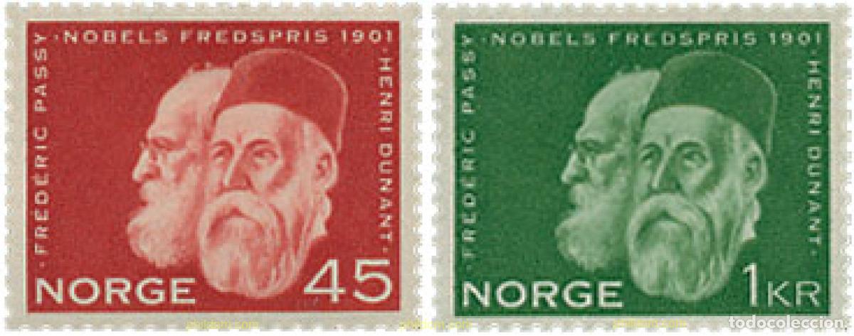 Sellos: 102012 MNH NORUEGA 1961 60 ANIVERSARIO DEL PREMIO NOBEL A LA PAZ