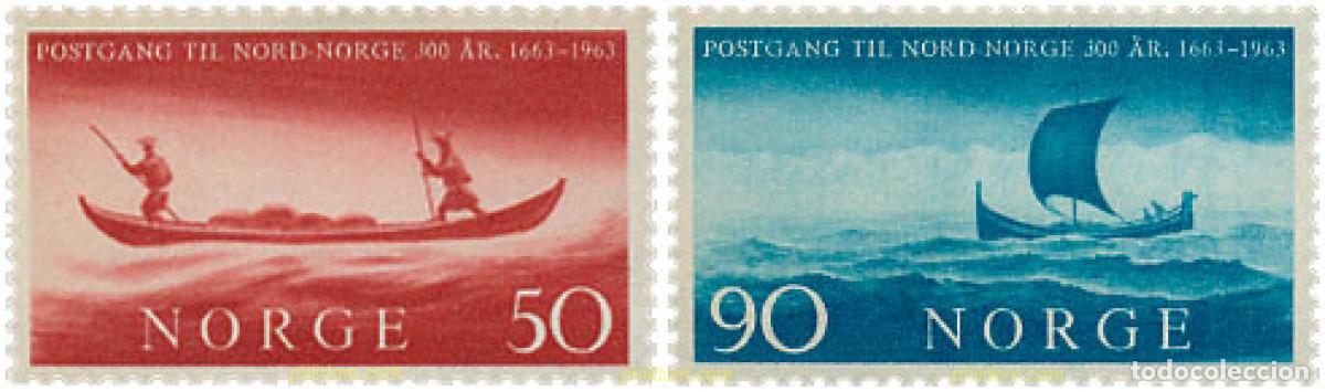 Briefmarken: 102022 MNH NORUEGA 1963 3 CENTENARIO DE LAS COMUNICACIONES POSTALES HACIA EL NORTE