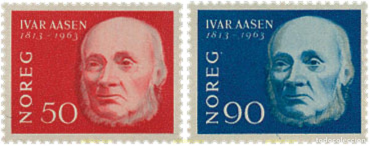 Briefmarken: 672788 HINGED NORUEGA 1963 6 CENTENARIO DEL NACIMIENTO DE IVAR AESEN