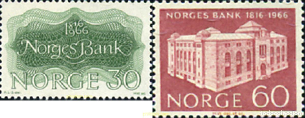 Briefmarken: 102054 MNH NORUEGA 1966 150 ANIVERSARIO DE LA BANCA NACIONAL